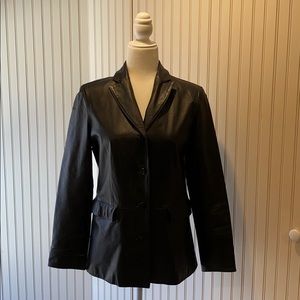 GAP Black Leather Blazer Jacket Small